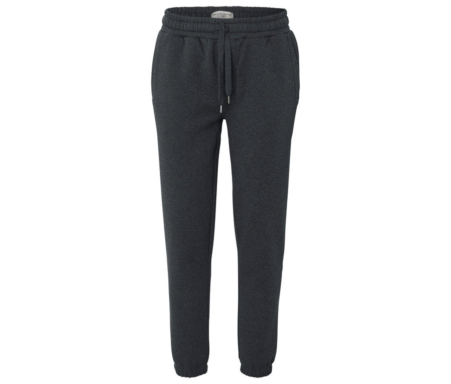 Sivé tepláky so sťahovacou šnúrkou v páse.