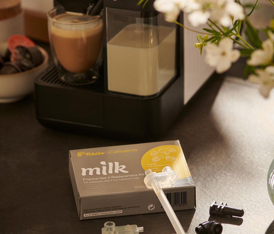 Kávovar na mlieko Cafissimo so súpravou náhradných dielov Cafissimo milk.