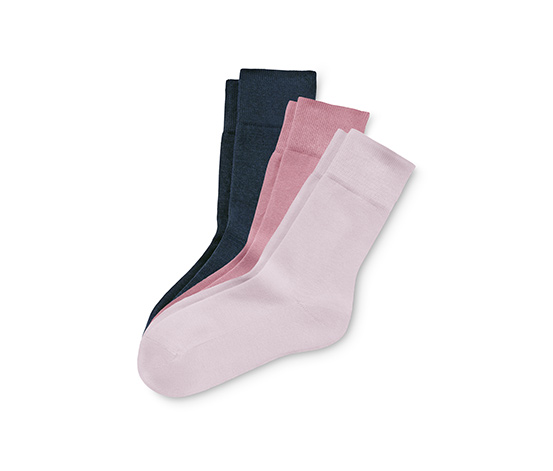Ponožky, 3 páry, ružové a modré