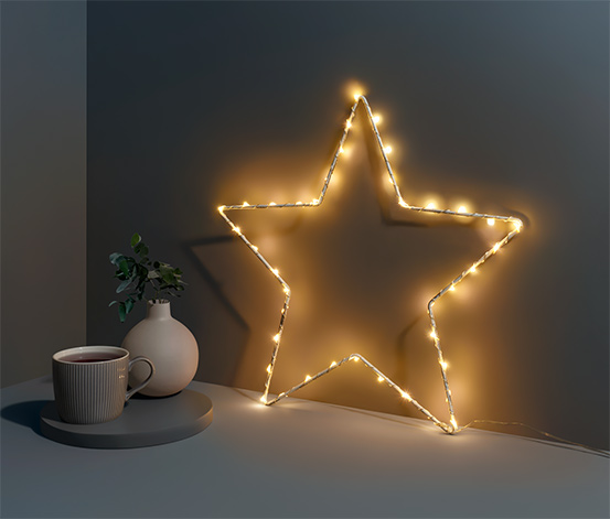 Kovová hviezda s LED, malá