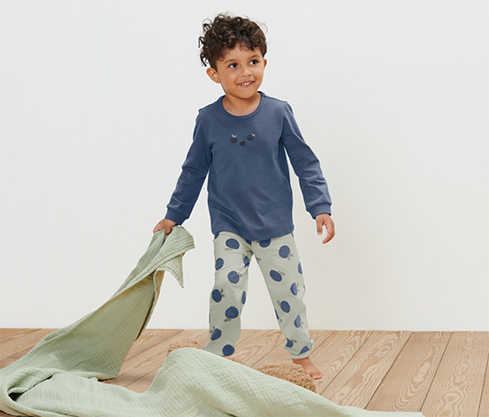 Detské pyžamá, 2 ks, dlhé, modré/zelené