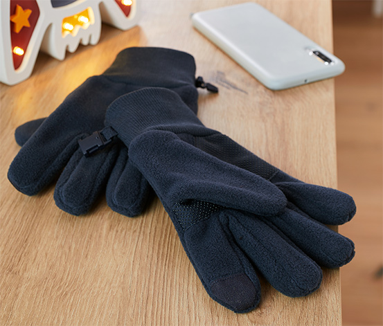 Flísové rukavice z recyklovaného materiálu, tmavomodré