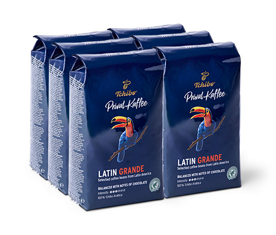 Privat Kaffee Latin Grande – zrnková káva 6 x 500 g