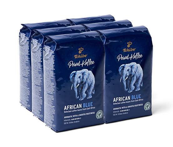 Privat Kaffee African Blue – zrnková káva 6 x 500 g