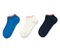 Krátke ponožky, 3 páry, modré