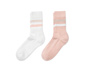 Ponožky z rebrovanej pleteniny, 2 páry, ružové a biele
