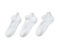 Profesionálne bežecké ponožky, unisex, 3 páry, biele