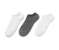 Krátke ponožky, 3 páry, biele a sivé