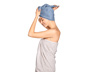 Obzvlášť sajúci uterákový turban, modrý