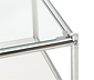 Kovový odkladací stolík »CN3« so sklenenou plochou, biely