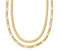 Vrstvený náhrdelník, pozlátený 23-karátovým zlatom, 2-radový
