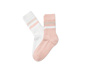 Ponožky z rebrovanej pleteniny, 2 páry, ružové a biele