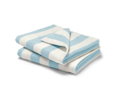 Kvalitné uteráky, 2 ks, svetlomodro-biele prúžky