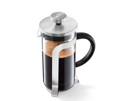 Kanvica french press s piestom a filtrom 300 ml, strieborná