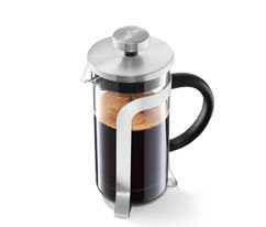 Kanvica french press s piestom a filtrom 300 ml, strieborná