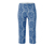 Trojštvrťové elastické nohavice s potlačou, modré