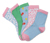 Ponožky, 5 párov, ružové, modré, zelené
