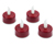 Čajové sviečky s LED, 4 ks, červené