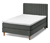 Posteľ boxspring, cca 160 x 200 cm, antracitová