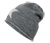 Čiapka typu beanie z jemného úpletu s trblietavými hviezdami - Tmavosivá s melírom a striebornou trblietavou hviezdou