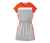 Džersejové šaty, kombinácia sivej s melírom a oranžovej