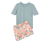 Krátke pyžamo, šortky s kvetinovou celoplošnou potlačou