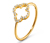 Zlatý prsteň »Štvorlístok« so zirkónmi