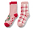 Detské protišmykové ponožky so srdiečkovým žakárovým vzorom, 2 páry