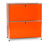 Nízka kovová odkladacia skrinka »CN3« s výklopnými priehradkami, oranžová