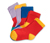 Ponožky, 5 párov, viacfarebný dizajn colorblocking 
