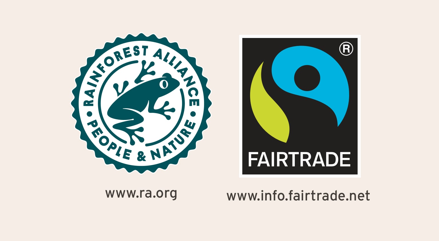 Pečeať Rainforrest Alliance Siegels a Fair Trade